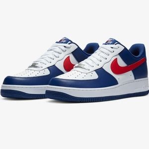 NEW Nike Air Force 1 07 USA Red White Blue Sneakers Mens Size 12 Bring the Force